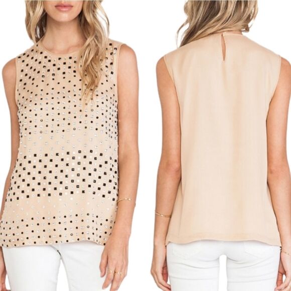 Diane Von Furstenberg Tops - DIANE VON FURSTENBERG Jules Silk Tank Almond S